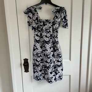 NWT J. Crew | Navy White Floral Tropical Hawaiian Mini Dress Beach Sundress